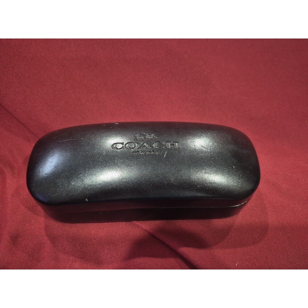 Coach New York Black Hard Clamshell Eye Glass Case Sun Glasses Holder Eyeglass